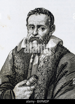 Galileo Galilei (1564-1642). Physicien, mathématicien et astronome italien. La gravure. Banque D'Images