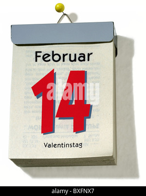 Calendrier, le 14 février, Valentin's Day, Additional-Rights Clearance-Info-Not-Available- Banque D'Images