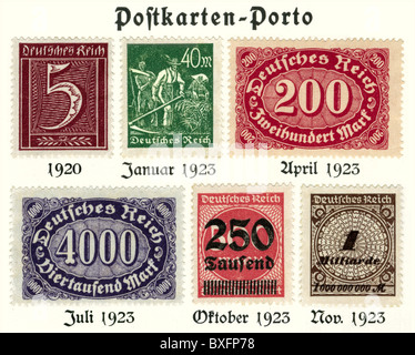 Poste, timbres, Postkarten-Porto, Allemagne, 1920 - 1923, droits-supplémentaires-Clearences-non disponible Banque D'Images