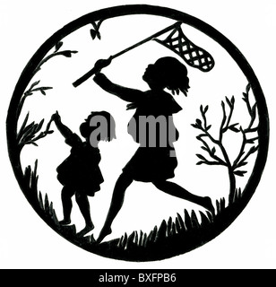 Jeux, chasse aux papillons, enfants, Allemagne, 1930, droits-supplémentaires-Clearences-non disponible Banque D'Images