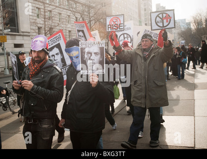 Démontrer des manifestants à New York contre la censure Musée Smithsonian Banque D'Images