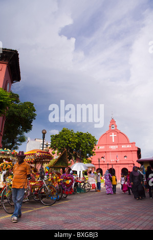 Christ Church à Malacca, un des sites de l'unesco en Malaisie. Banque D'Images