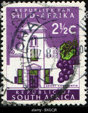 Afrique du Sud - circa 1961 : timbre imprimé en Afrique du Sud montre Cape communes Groot Constantia Wine Estate, vers 1961 Banque D'Images