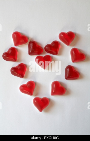 Coeur rouge Haribo Sweets for my Sweet bonbons formé en forme de cœur isolé sur fond blanc Banque D'Images