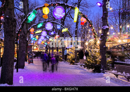 La qualité de la neige dans la rue Copenhague Tivoli Banque D'Images