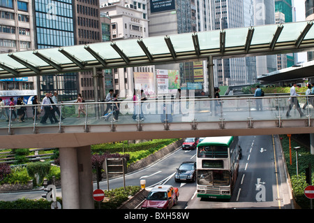 Plus de passerelle, le Connaught Road Central, Hong Kong, Chine Banque D'Images