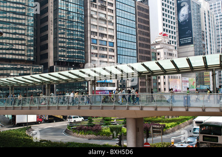 Plus de passerelle, le Connaught Road Central, Hong Kong, Chine Banque D'Images