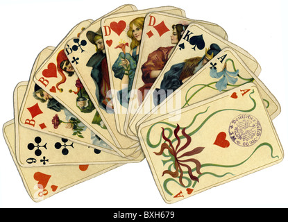 Jeux, jeu de cartes, cartes à jouer à Altenburg, fabriqué par Stralsunder Spielkarten-Fabriken AG, Altenburg, Thuringe, Allemagne, 1924, droits additionnels-Clearences-non disponible Banque D'Images
