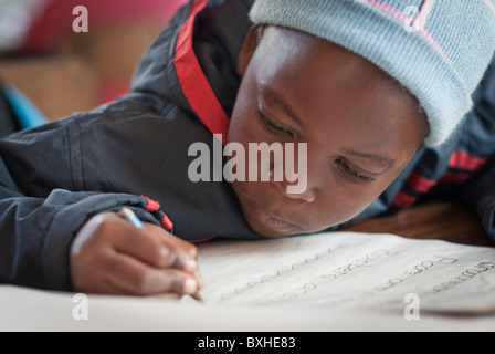 Les enfants à l'école, Chinotimba, Vicfalls, le Zimbabwe, l'Afrique. Banque D'Images