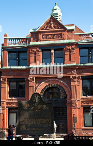 Vieux bâtiment Bourse du coton dans la région de Savannah, Georgia, USA. Banque D'Images