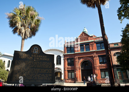 Vieux bâtiment Bourse du coton dans la région de Savannah, Georgia, USA. Banque D'Images