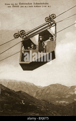 Transport / transport, chemin de fer, train, premier funiculaire passager du monde, de Bolzano à Kohlern, Italie, vers 1920, droits additionnels-Clearences-non disponible Banque D'Images