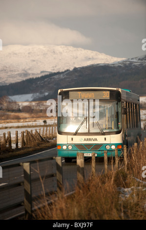 Service de bus arriva , Gwynedd, au nord du Pays de Galles Snowdonia Banque D'Images