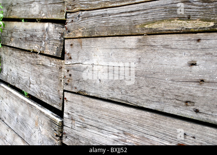 Planches en bois usé de la météo, car l'eau soleil et vent Banque D'Images