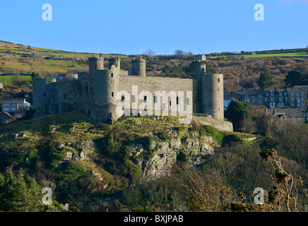 Château de Harlech Gwynedd, Merionethshire, au nord du Pays de Galles UK Banque D'Images