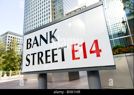 La rue Bank dans Canary Wharf, London, UK Banque D'Images