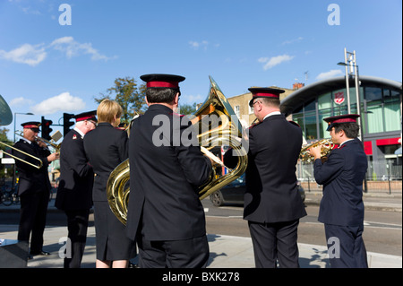 Brass band de l'Armée du salut, London, England, UK Banque D'Images