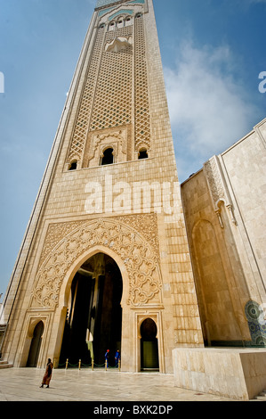 La Mosquée Hassan II, située à Casablanca, Maroc Banque D'Images