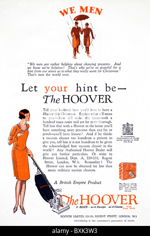 Annonce pleine page couleur pour Hoover aspirateur dans Women's magazine vers 1929 Banque D'Images