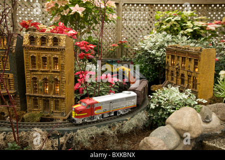 Train miniature. Lincoln Park Conservatory Chicago. Banque D'Images