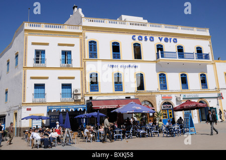 Cafés sur place Moulay Hassan Banque D'Images