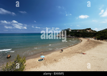 Plage de sable fin, Oropesa del Mar, Castellon, Espagne Banque D'Images