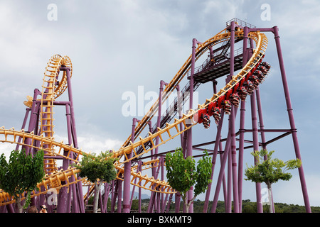 Rollercoaster, Terra Mitica, Benidorm, Alicante, Espagne Banque D'Images