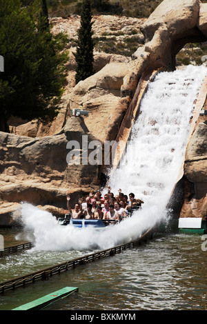 Watersledge, Rollercoaster, Terra Mitica, Benidorm, Alicante, Espagne Banque D'Images