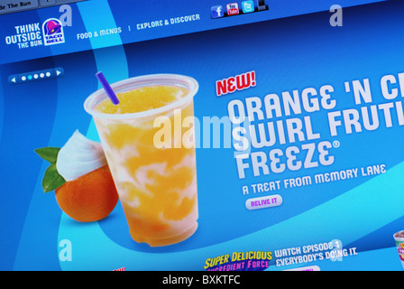 Agrumes et fruits orange Swirl Gel annoncées sur le site Web de Taco Bell Banque D'Images