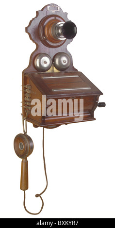 technics, téléphones, téléphone mural, Berlin, Allemagne, vers 1900, droits supplémentaires-Clearences-non disponible Banque D'Images