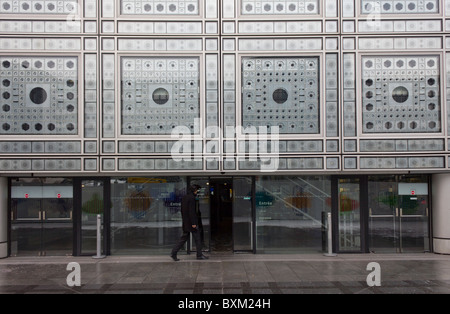 Entrée privée, Institut du Monde Arabe, Paris, France Banque D'Images