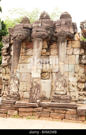 Terrasse des éléphants à Angkor Thom Angkor Wat au complexe du Temple Banque D'Images