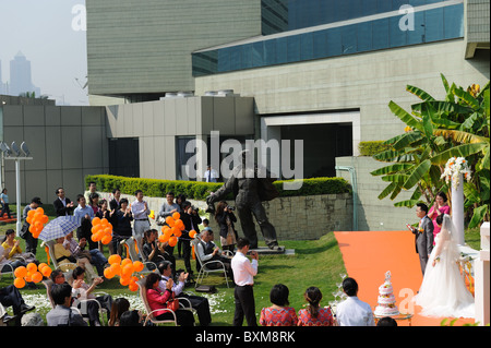 Célébration de mariage en plein air à Guangzhou, Chine Banque D'Images