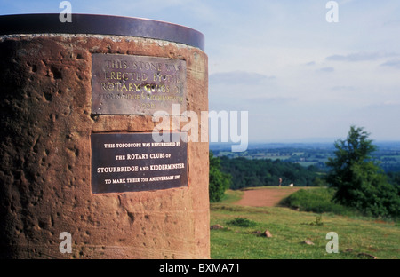 Toposcope au sommet du Worcestershire Clent Hills UK Banque D'Images