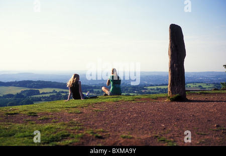 Vue depuis les quatre pierres UK Worcestershire Clent Hills Banque D'Images