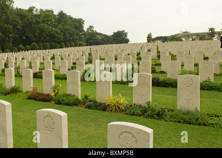 Cimetière de guerre Kranji, Singapour où bon nombre des victimes de guerre des alliés de la seconde guerre mondiale sont enterrés. Banque D'Images