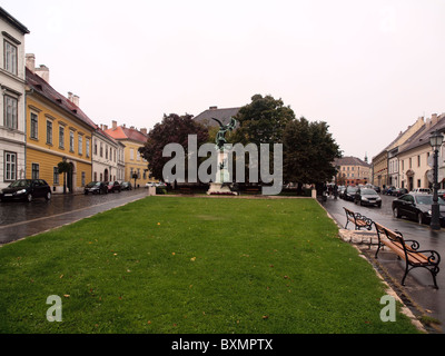 Paysage urbain en un jour pluvieux dans le château de Budapest Banque D'Images