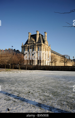 Paris France Tuillerie jardin en hiver Banque D'Images