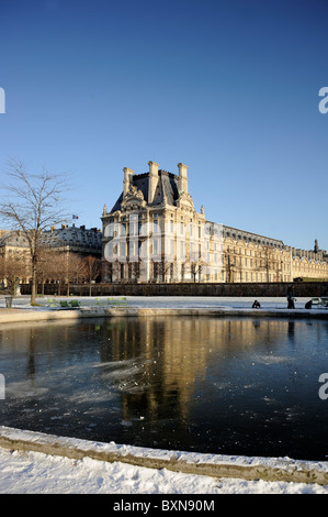 Paris France Tuilleries jardin en hiver Banque D'Images