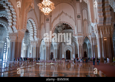 L'intérieur de la Mosquée Hassan II à Casablanca, Maroc Banque D'Images