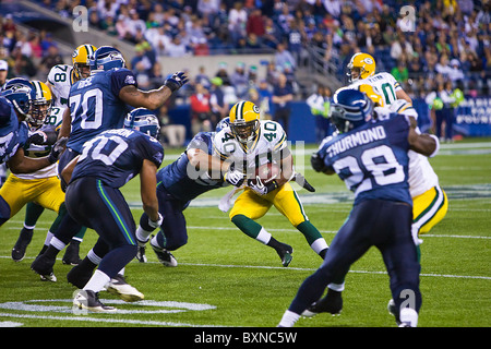 Seattle Seahawks jouant les Packers de Green Bay lors de match de football NFL et Banque D'Images