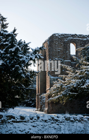 Lilleshall Abbaye, Shropshire dans un paysage hivernal. Banque D'Images