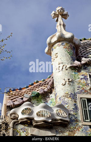 Casa Batllo de Antonio Gaudi dans gracia Banque D'Images