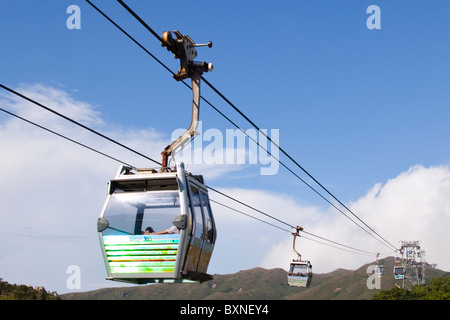 Ngong Ping 360, qui se compose d'un câble voiture et un village à thème, est l'une des attractions à voir à Hong Kong Banque D'Images