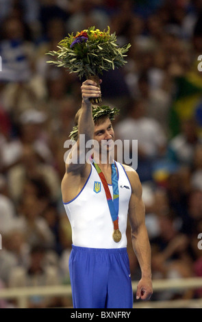 Les Jeux Olympiques d'Athènes. 2004 gymnastique artistique. Banque D'Images