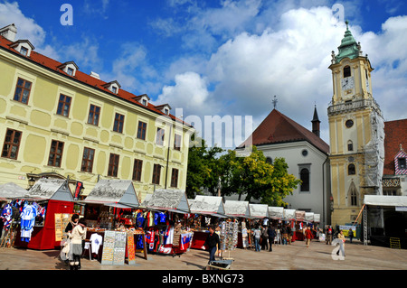 Place principale, Hlavni namesti, vieille ville de Bratislava, Slovaquie, Europe Banque D'Images