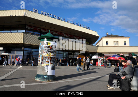 Et de la gare principale de Bratislava, Hlavna Stanica, Bratislava, Slovaquie, Europe Banque D'Images