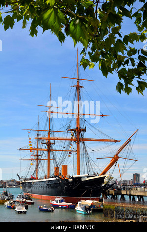 Le HMS Warrior bateau historique, Portsmouth Historic Dockyard, Hampshire, Angleterre, Royaume-Uni Banque D'Images