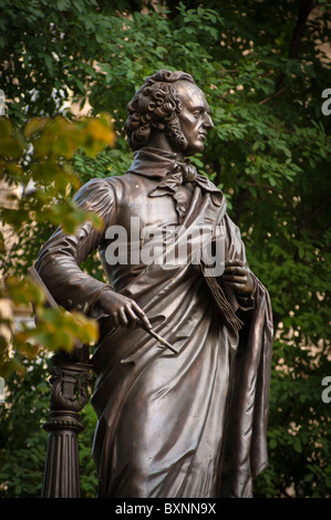 Statue de Mendelssohn à Leipzig, Saxe, Allemagne, Europe Banque D'Images