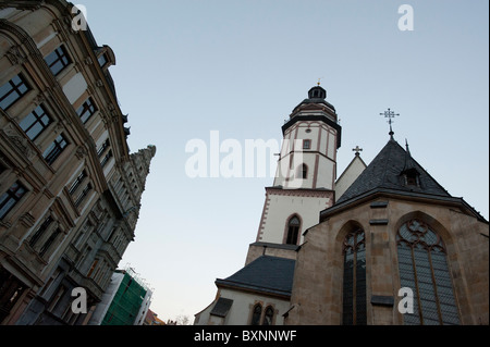 Thomaskirche, ou l'église Saint-Thomas, à Leipzig, Saxe, Allemagne, Europe Banque D'Images